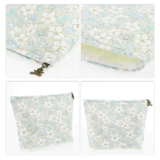 Unique Bargains Women's Durable Cosmetic Bag Green Blue 1 Pc image {2}