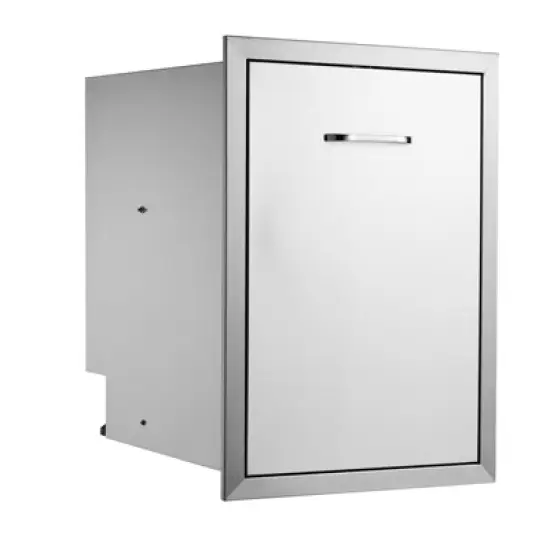 VEVOR Pull Out Trash Drawer 17.7x22.8 Inch Raised Style Trash Bin with Pull-Out Tray Stainless Steel Trash Drawer with Handle, Silver image {8}
