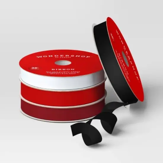 4 pk Christmas Velvet Ribbon Gift Packaging Accessories Red/Black/White - Wondershop&trade; image {2}
