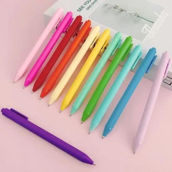 Wrapables Colorful Vibrant Retractable Ballpoint Pens for Home, Office, Stationery (Set of 12) image {3}