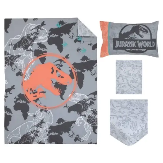 4pc Jurassic World 'Into The Wild' Toddler Bed Set image {8}