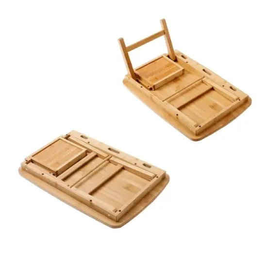 BirdRock Home Curved Lap Tray with Storage Drawer & Mouse Pad - Natural image {5}