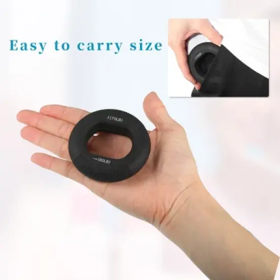 Unique Bargains Silicone Hand Grip Circle Adjustable Strength Grip 70-80LBS image {2}