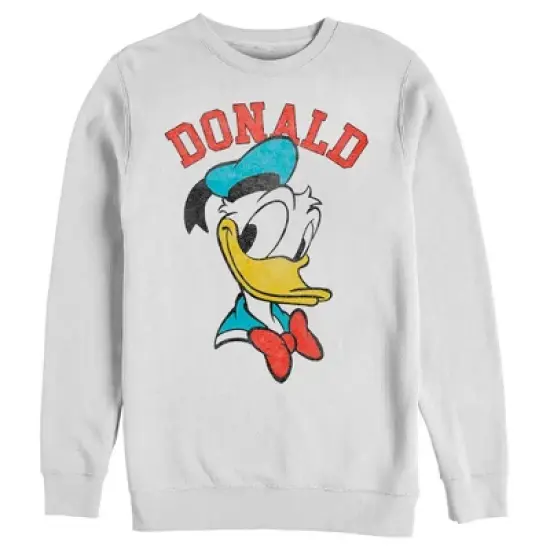 Men's Mickey & Friends Distressed Donald Duck Portrait Sweatshirt image {3}