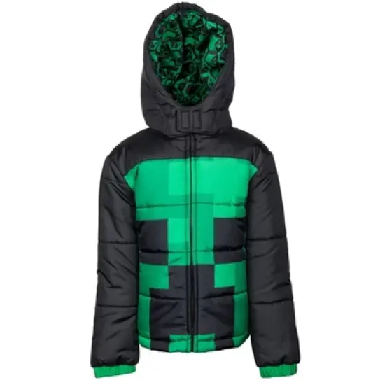 Minecraft Zip Up Winter Coat Puffer Jacket Little Kid to Big Kid image {8}