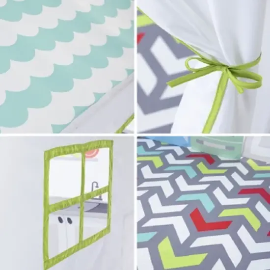 50-Inch Kitchen Playhouse Tent with 7-Piece Kitchen Cooking Set image {3}