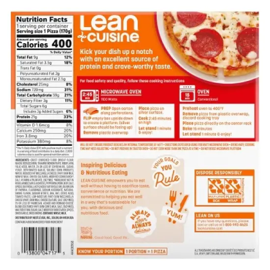 Lean Cuisine Protein Kick Frozen Pepperoni Pizza - 6oz image {8}