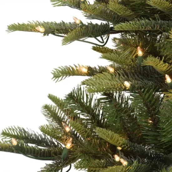 Puleo 6.5ft Pre-lit Artificial Christmas Tree Alaskan Fir: Hinged Branches, 500 Clear Lights, Indoor Use, Includes Stand image {2}