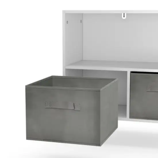 Kids Bookcase with Collapsible Fabric Drawers, Children's Book Display, Toy Storage Cabinet Organizer-ModernLuxe image {9}