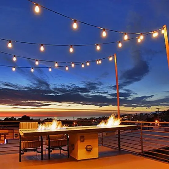 Novelty Lights 100 Feet Heavy Duty Light Strings and Sets with 50 In-Line E26 Sockets, Brown Wire PVC Stringer, 24" Spacing, Non-Connectable image {6}