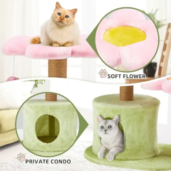 EROMMY Cat Tree,Cat Tower for Indoor Cats, Green image {2}