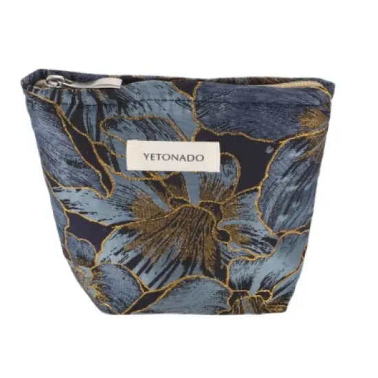 Unique Bargains Portable Embossment Flower Makeup Bag 1 Pc image {7}