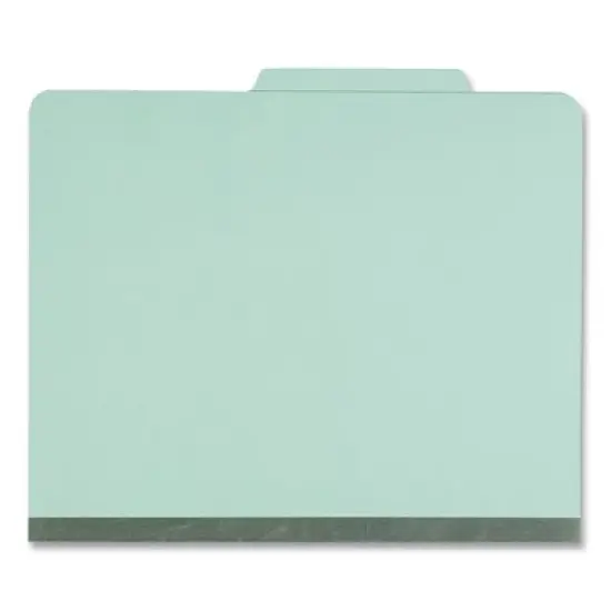 Universal Six-Section Classification Folders, Heavy-Duty Pressboard Cover, 2 Dividers, 6 Fasteners, Letter Size, Light Green, 20/Box image {2}
