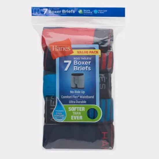Hanes Boys' 7pk Boxer Brief - Colors May Vary image {4}