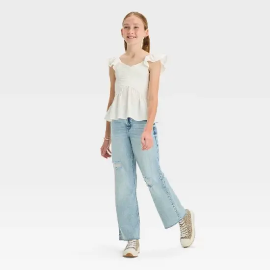 Girls' High-Rise Baggy Jeans - art class&trade; image {5}