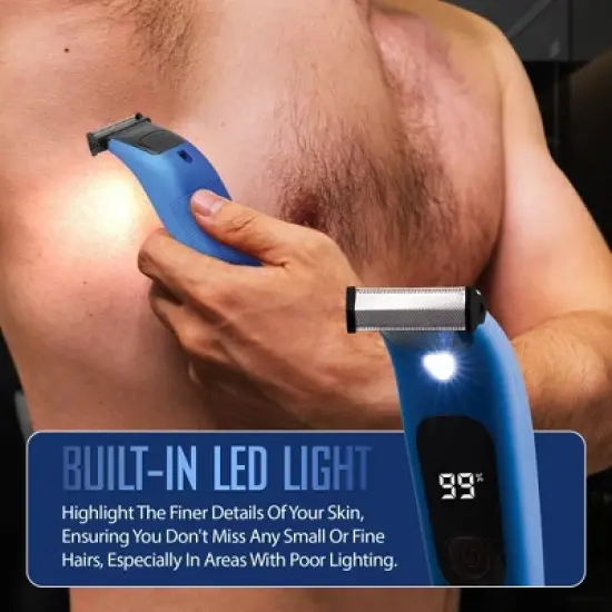 Barbasol LCD Display Rechargeable Face and Body Single Blade with Built-In Light Trimmer image {4}