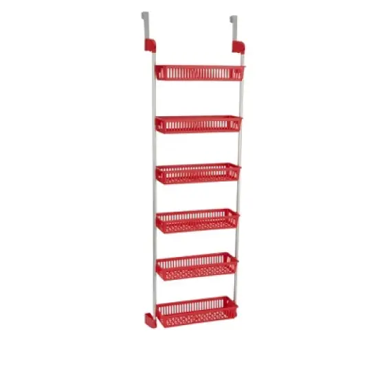 Over the Door Storage Rack, 6 Basket Door Organizer, Great for Use in Pantry as Spice Rack image {4}