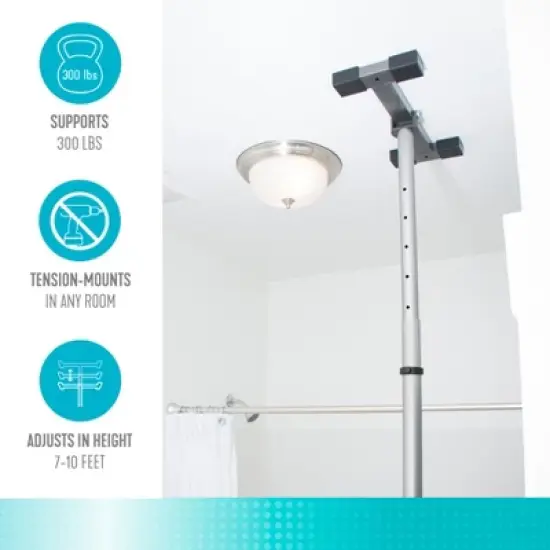 Signature Life Sure Stand Straight Security Pole, Tension-Mounted Floor to Ceiling Grab Bar image {3}