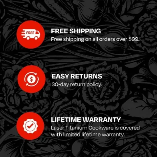 Guy Fieri's Flavortown Laser Titanium 12&rdquo; Fry Pan with Lid - Non-stick Cookware Without PFAS, PTFE, or PFOA image {7}