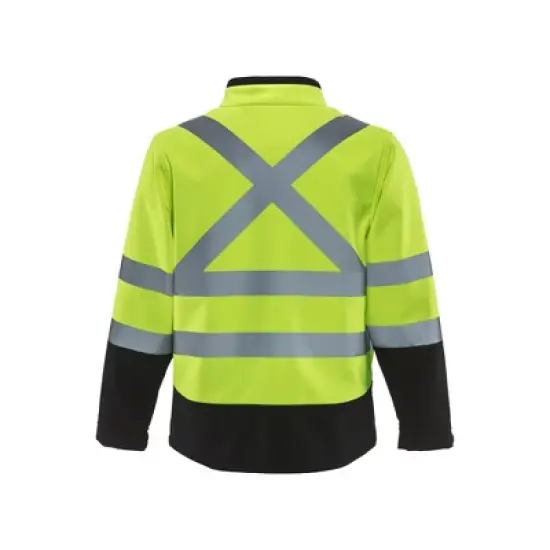 RefrigiWear Men's High Visibility Softshell Safety Jacket with Reflective Tape image {1}