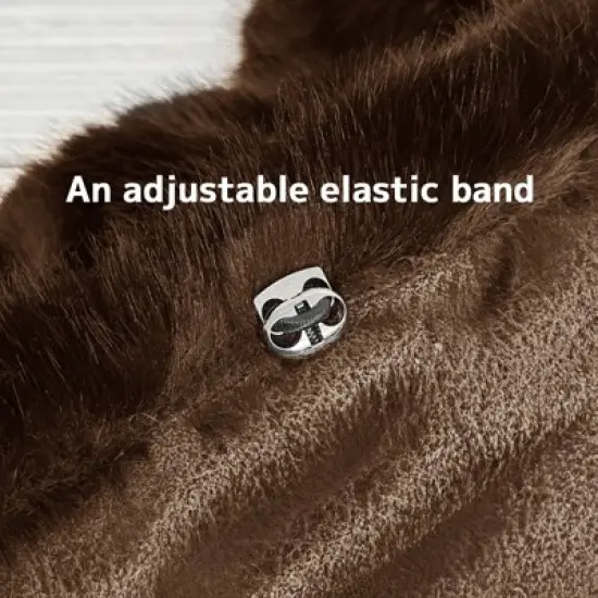 Wrapables Faux Fur Fluffy Bear Ears Winter Beanie Hat, Brown image {4}