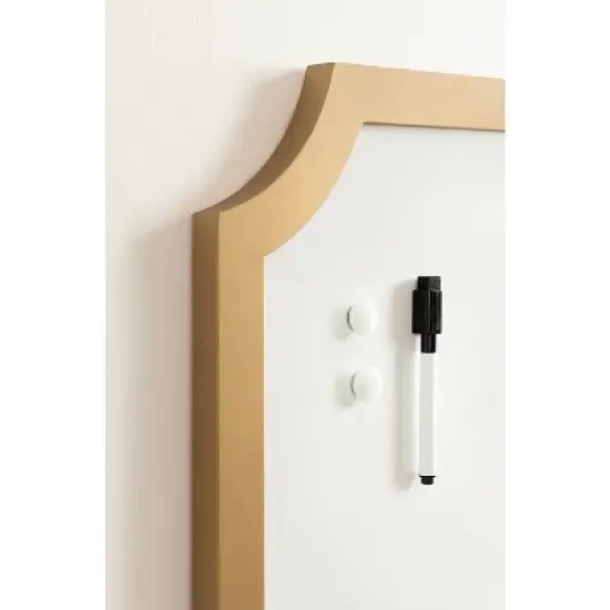 Kate & Laurel All Things Decor 15"x24" Holbrook Magnetic Dry Erase Board Gold image {8}