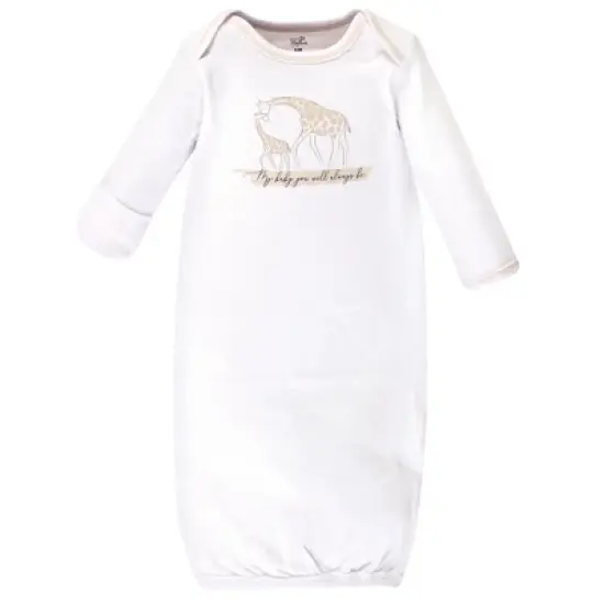 Touched by Nature Unisex Baby Organic Cotton Gowns, Little Giraffe, Preemie/Newborn image {3}