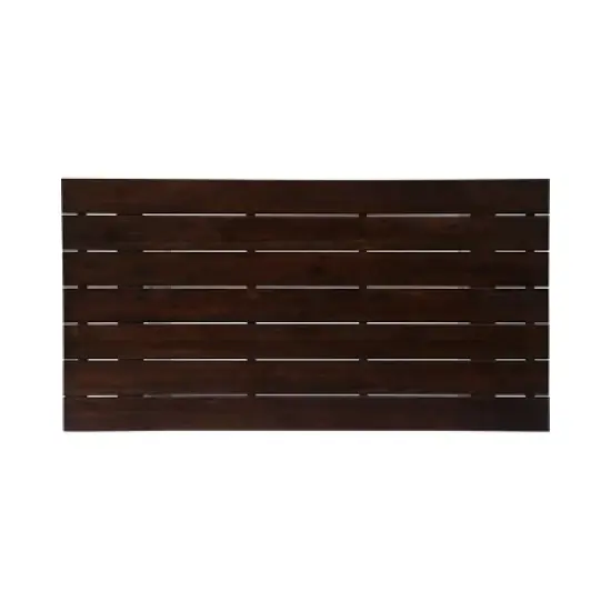 Christopher Knight Home Outdoor Acacia Wood Dining Table with Trestle Base, Dark Brown/White image {3}