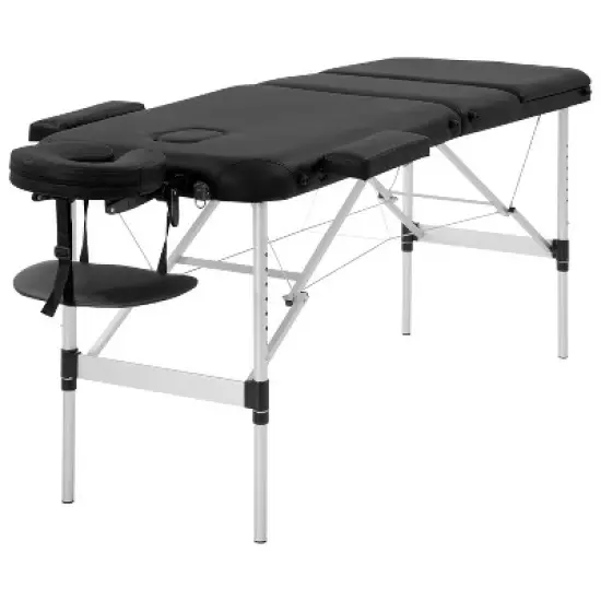 FDW Massage Table Massage Bed 3 Folding Height Adjustable Lightweight Aluminium Spa Table image {7}
