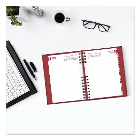 CoilPro Ruled Daily Planner, 8.25 x 5.75, Red Cover, 12-Month (Jan to Dec): 2026 image {3}