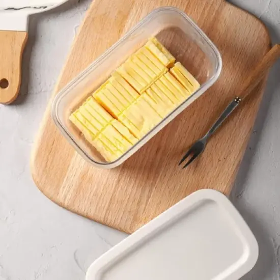 Acekool Rectangular Butter Dish with Slicer, Airtight Butter Cutter Box, Easy Slice Butter Container for Kitchen Baking image {7}