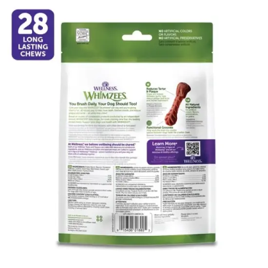 WHIMZEES by Wellness Brushzees Extra Small in Vegetable Flavor Dental Dog Treats image {1}
