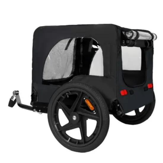 RISOKEYS 16-Inch Foldable Pet Bike Trailer - with Universal Hitch & All-Terrain Wheels, Portable for Road Trips and Daily Rides,for Small Dogs image {7}