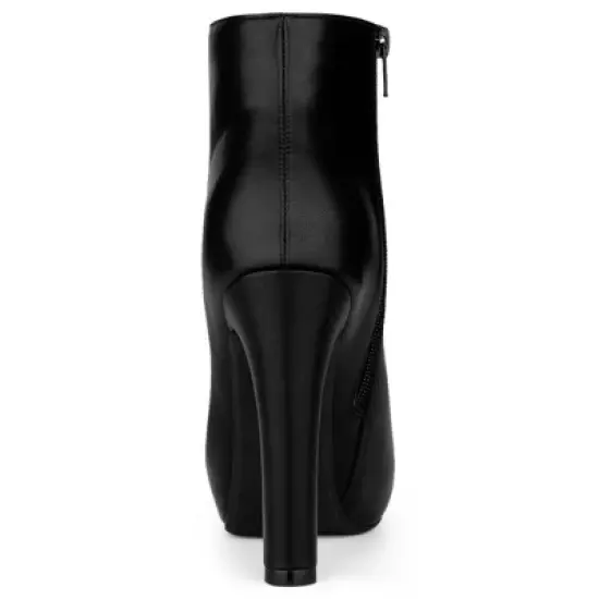 Allegra K Women's Platform Chunky Heel Ankle Boots image {3}
