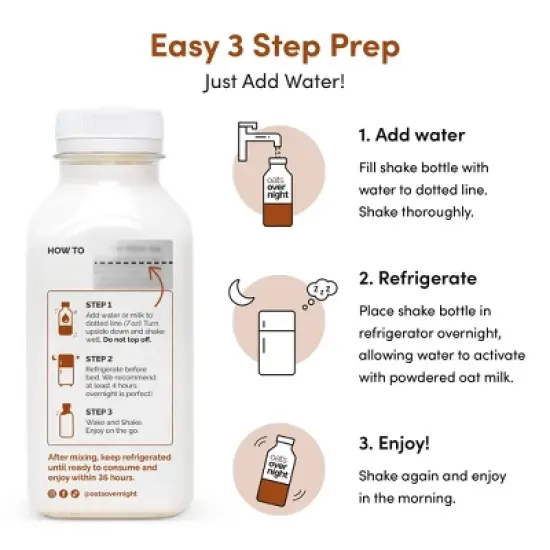 Oats Overnight Chocolate Peanut Butter Breakfast Shake - 8.8oz/4ct image {5}