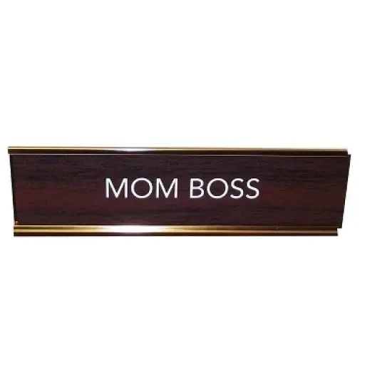 LEMONSODA Gold and Brown Desk Sign - (Mom Boss) image {4}