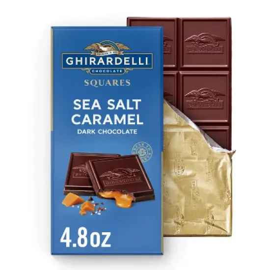 Ghirardelli Sea Salt Caramel Dark Chocolate Candy SQUARES Bar - 4.8oz image {7}