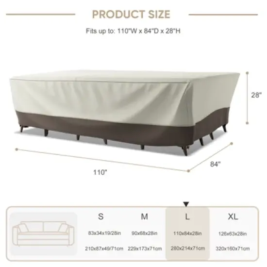 POCASSY Waterproof Outdoor Furniture Cover - 600D Oxford Patio Furniture Cover for  Furniture Set with Handle and Storage Bag image {11}