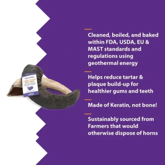 Icelandic+ Large Lamb Horn Dog Chew image {3}