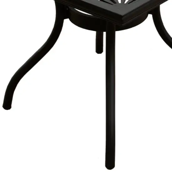 37" Ornate Aluminum Square Patio Dining Table - Black - Oakland Living: UV & Weather-Resistant image {3}