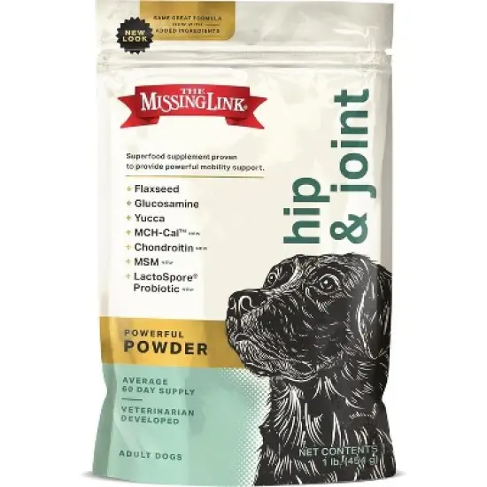 The Missing Link Hip & Joint + Probiotics Supplement 1lb Bag - Superfood Powder for Dog Cartilage & Bone Health, Joint Mobility & Flexibility image {7}