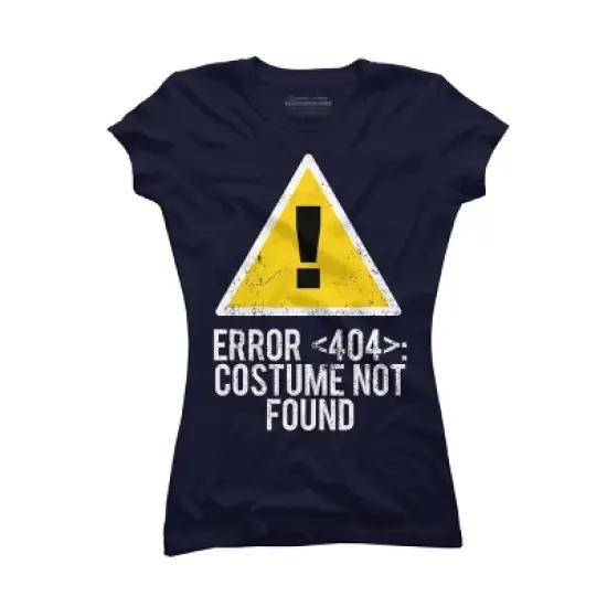 Junior's Design By Humans Halloween Error 404 Costume Not Found Apparel By COVI T-Shirt image {6}