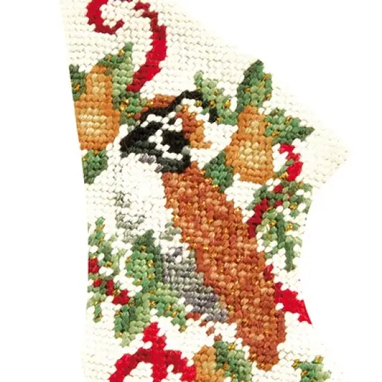 C&F Home Partridge In Pear Petit Point Mini Stocking image {1}
