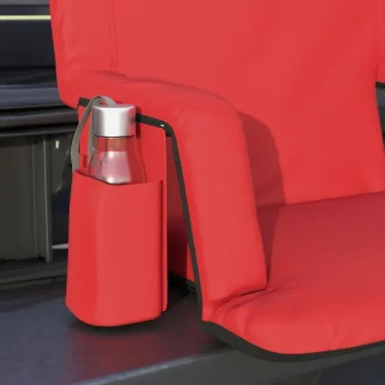 Emma and Oliver Extra Wide Portable Stadium Chair with Reclining Padded Back & Seat, Lightweight Metal Frame with Armrests & Backpack Straps image {6}