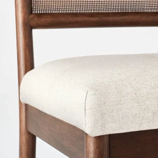 Woodspring Caned Back Bench Dark Walnut/Cream - Threshold&trade; designed with Studio McGee image {3}