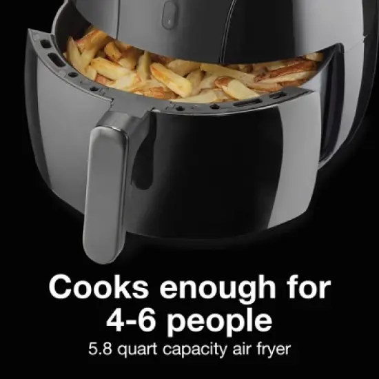 Proctor Silex Air Fryer - Black: 3 Qt Capacity, 1700W, Dishwasher-Safe Parts, Electric Kitchen Appliance image {6}