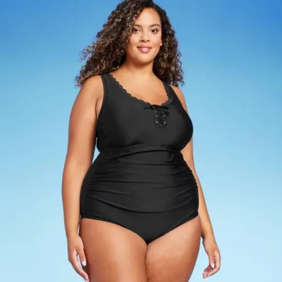 Women's Grommet Scallop Full Coverage One Piece Swimsuit - Kona Sol&trade; image {7}