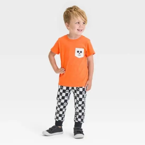 Toddler Boys' Halloween Short Sleeve T-Shirt and Jogger Pants - Cat & Jack&trade; Orange image {3}