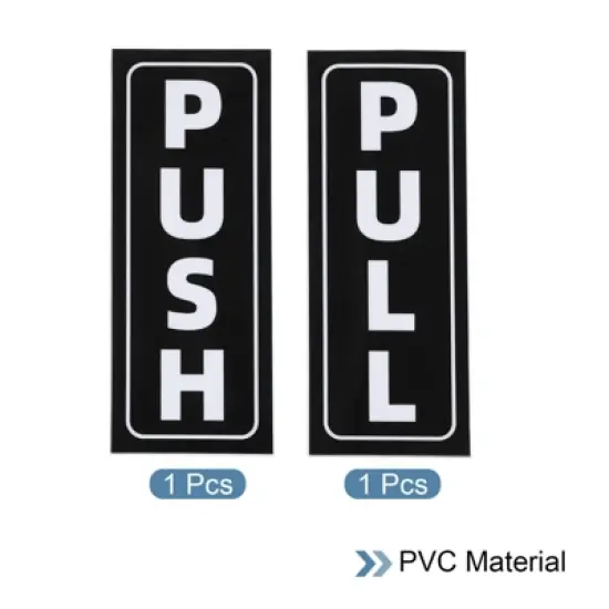 Unique Bargains PVC Self-Adhesive Waterproof Convenience Stores Push Pull Door Sign image {2}