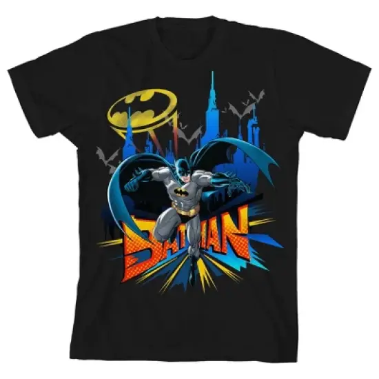 Batman Comic Art Black T-shirt Toddler Boy to Youth Boy image {1}